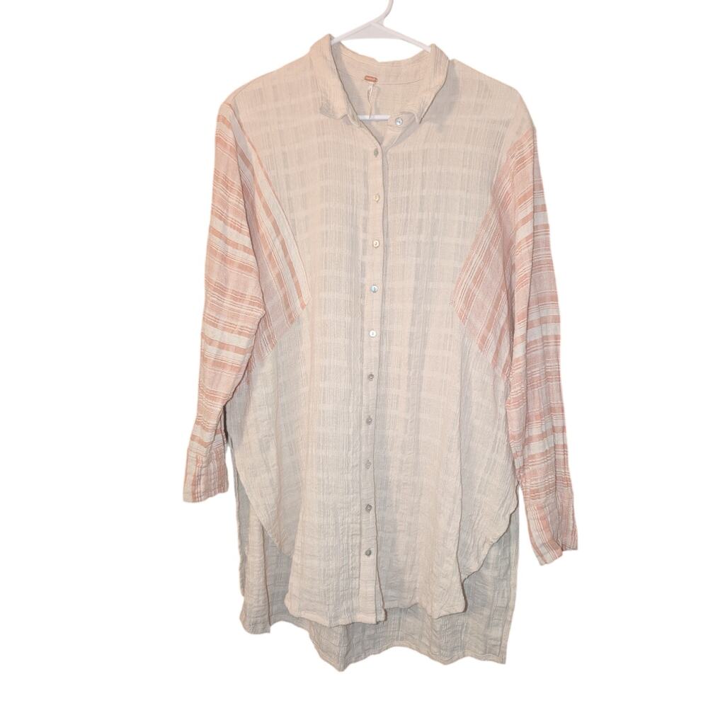 Free People Shirt Long Sleeve Button Down Women's Large